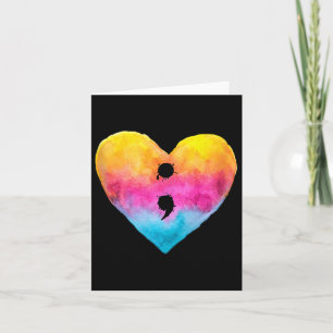 Heart Semicolon Project Suicide Prevention Mental Card