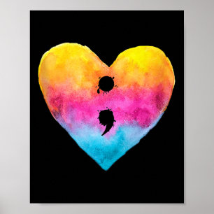 Heart Semicolon Project Suicide Prevention Mental  Poster