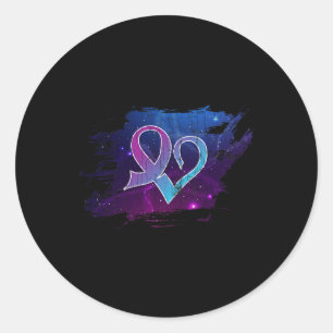 Heart Semicolon Suicide Prevention Awareness Happy Classic Round Sticker