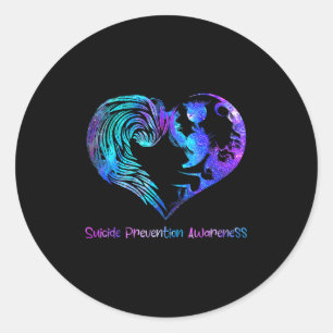 Heart Semicolon Suicide Prevention Awareness Week  Classic Round Sticker