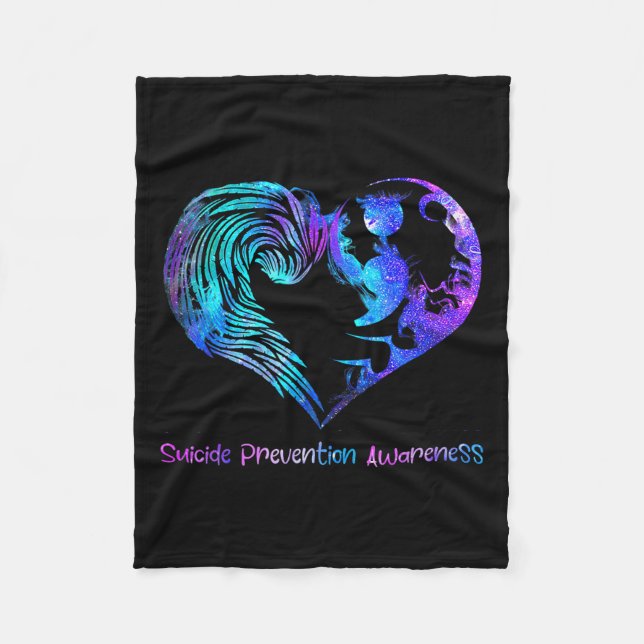 Heart Semicolon Suicide Prevention Awareness Week  Fleece Blanket (Front)