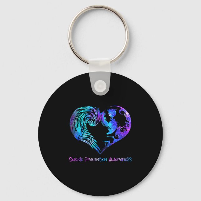 Heart Semicolon Suicide Prevention Awareness Week  Keychain (Front)