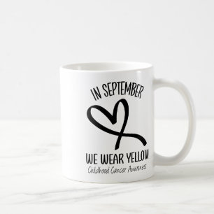 Heart September We Wear Yellow Childhood Cancer Aw Coffee Mug