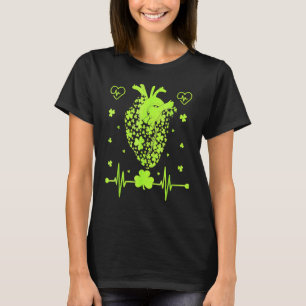 Heart Shamrock Cardiac Nurse St Patrick S Day Iris T-Shirt