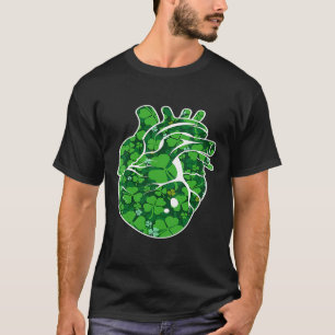 Heart Shamrock Cardiac Nurse St Patricks Day Irish T-Shirt