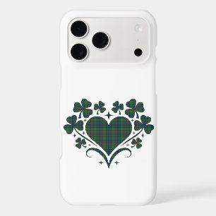 Heart Shamrock Plaid Green Clover iPhone Case