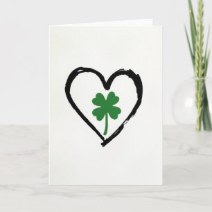Heart Shamrock Simple Card