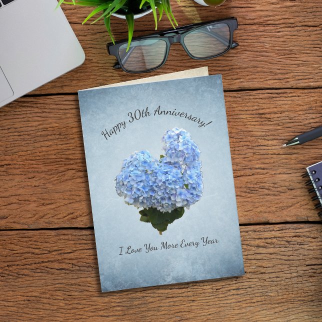 Heart Shape Blue Hydrangea«Anniversary Card (Creator Uploaded)
