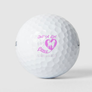Heart Shape Dog Just A Girl Who Loves Siberian Hus Golf Balls