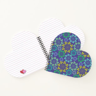 Heart Shape Floral Pattern Notebook