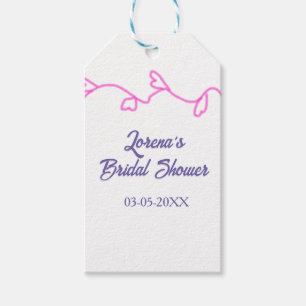 heart shape floral pink purple bridal shower trend gift tags