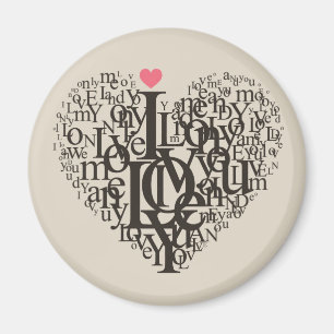 Heart shape from letters magnet