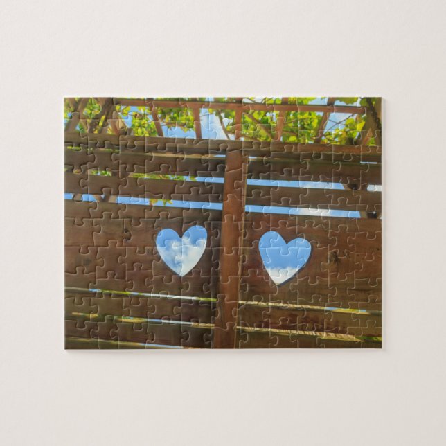 Heart shape in a fence, Belize Jigsaw Puzzle (Horizontal)