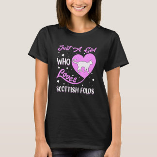 Heart Shape Just A Girl Who Loves Scottish Folds T-Shirt