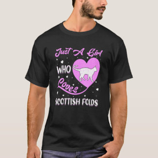 Heart Shape Just A Girl Who Loves Scottish Folds T-Shirt