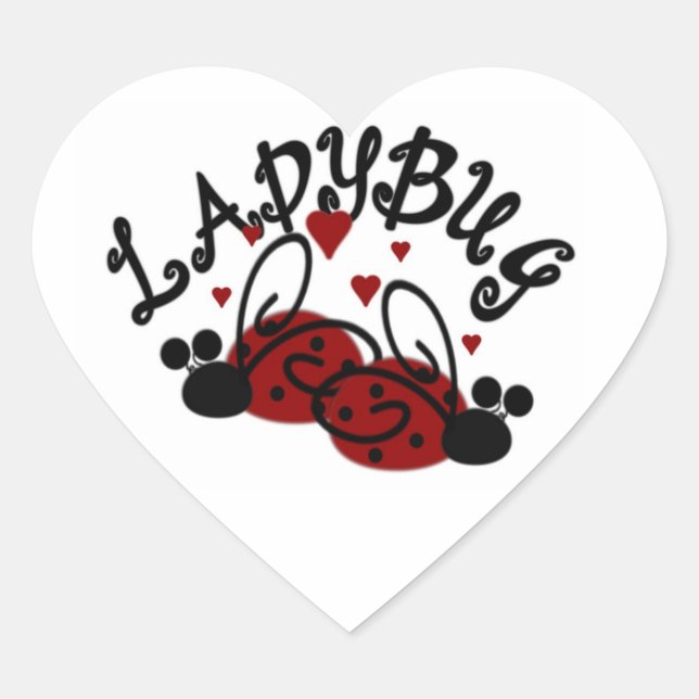 Heart Shape Ladybug Stickers (Front)