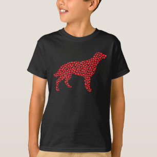 Heart Shape Love Irish Setter Dog Valentine's Day T-Shirt
