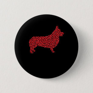 Heart Shape Love Welsh Corgi Dog Valentine's Day M 2 Inch Round Button