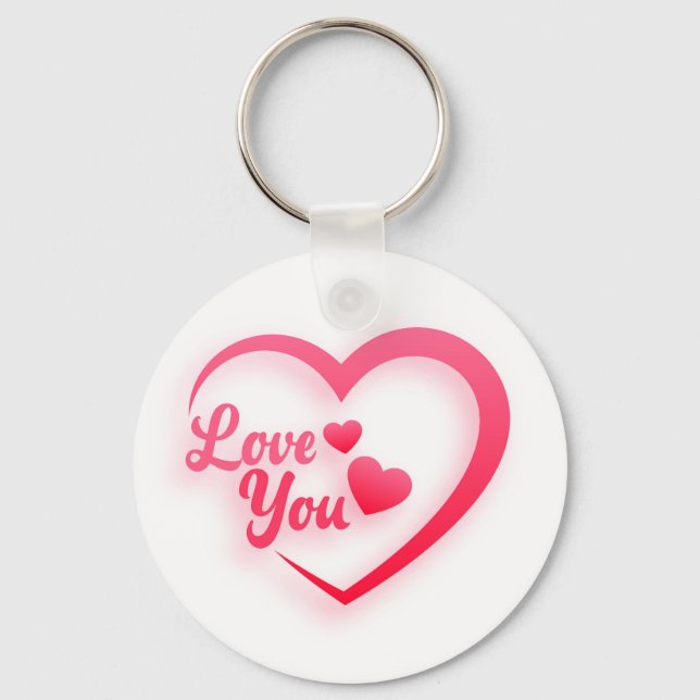 Heart shape Love You Keychain (Front)