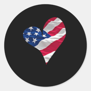 Heart Shape Memorial Day Classic Round Sticker