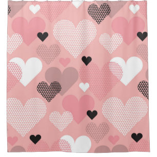 Heart shape modern seamless pattern in geometry st