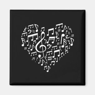Heart Shape Musical Notes Music Lovers Gift Valent Magnet