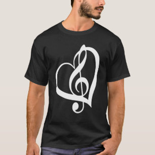 Heart Shape Musical Notes Music lovers Gifts Valen T-Shirt