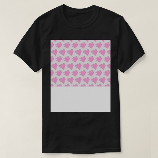 Heart shape pattern pink T-Shirt (Design Front)
