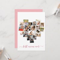 Heart Shape Photo Collage Mother's Day Card