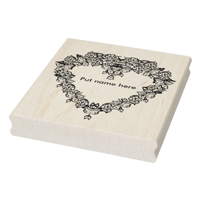 Heart shape rose pattern border 2 art stamp (Stamp)