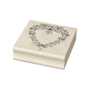 Heart shape rose pattern border art stamp