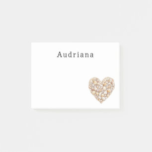 Heart Shape Sea Shells Ocean Beach Personalized Post-it Notes
