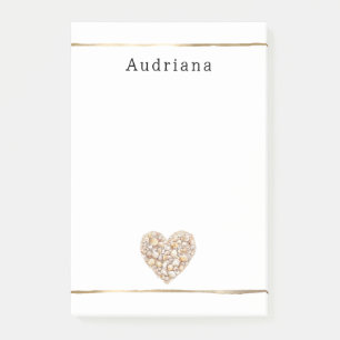 Heart Shape Sea Shells Ocean Beach Personalized Post-it Notes
