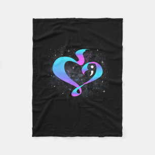 Heart Shape Semicolon - Suicide Prevention Awarene Fleece Blanket