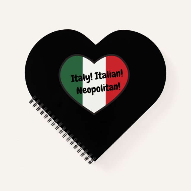 Heart shape spiral notebook - Italian theme (Front)
