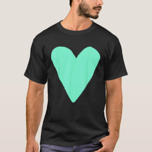 Heart Shape Symbol Love Kindness Peace Aquamarine T-Shirt