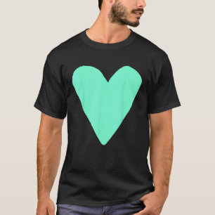 Heart Shape Symbol Love Kindness Peace Aquamarine T-Shirt