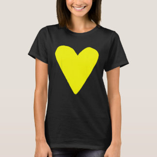 Heart Shape Symbol Love Kindness Peace Yellow T-Shirt