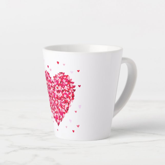 Heart Shape Valentines Day Love Gift Latte Mug (Right Angle)