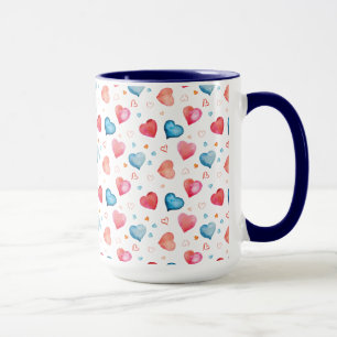 Heart Shape Watercolor Hand Painting Mug