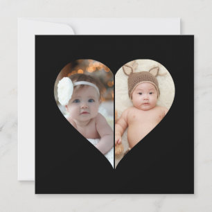 Heart Shaped 2 Photo Collage Card