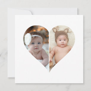 Heart Shaped 2 Photo Collage Card
