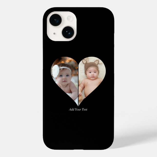 Heart Shaped 2 Photo Collage Case-Mate iPhone Case (Back)