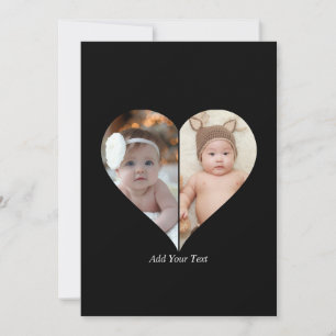 Heart Shaped 2 Photo Collage Holiday Card