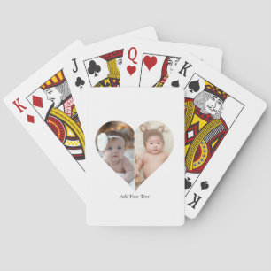 Heart Shaped 2 Photo Collage Playing Cards