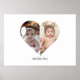 Heart Shaped 2 Photo Collage Poster
