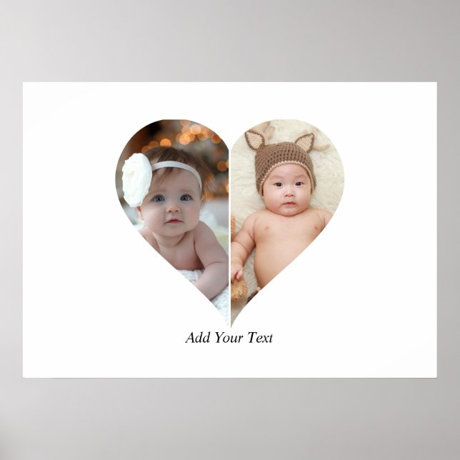 Heart Shaped 2 Photo Collage Poster (Front)