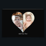 Heart Shaped 2 Photo Collage Poster<br><div class="desc">This Custom Heart Shaped Photo design beautifully arranges your favourite memories into the shape of a heart, symbolizing love and connection. Perfect for special occasions like anniversaries, weddings, or Valentine's Day, this design highlights your cherished moments meaningfully and artfully. Its unique layout creates a visually captivating keepsake, ideal for gifting...</div>