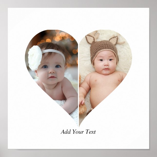 Heart Shaped 2 Photo Collage Poster (Front)