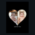 Heart Shaped 2 Photo Collage Poster<br><div class="desc">This Custom Heart Shaped Photo design beautifully arranges your favourite memories into the shape of a heart, symbolizing love and connection. Perfect for special occasions like anniversaries, weddings, or Valentine's Day, this design highlights your cherished moments meaningfully and artfully. Its unique layout creates a visually captivating keepsake, ideal for gifting...</div>